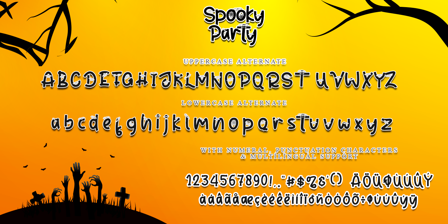 Пример шрифта Spooky Party #3